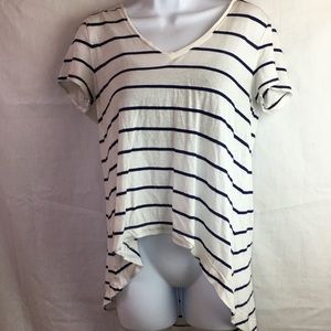 Striped high low T-Shirt